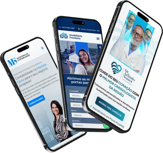 sites rápidos que abrem corretamente em qualquer dispositivo, celular, tablet, notebook, computador - landing page para médicos cardiologistas, escritório de contabilidade, sites para imobiliárias