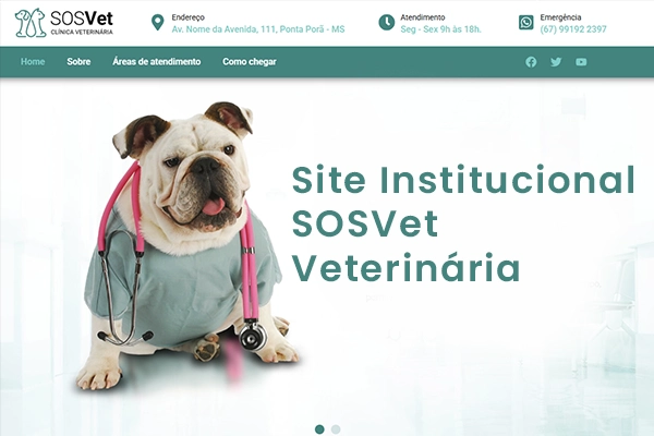 site-institucional-sosvet-clínica-veterinária-site